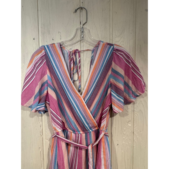 Blue Rain Striped Romper Pink and Blue Size Small - Picture 2 of 11